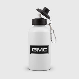 Бутылка спортивная с принтом GMC logo , металл | емкость — 500 мл, в комплекте две пластиковые крышки и карабин для крепления | Тематика изображения на принте: gmc | дженерал моторс | логотип | машина