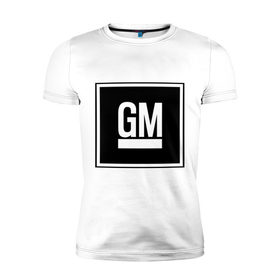 Мужская футболка премиум с принтом GM , 92% хлопок, 8% лайкра | приталенный силуэт, круглый вырез ворота, длина до линии бедра, короткий рукав | gmc | дженерал моторс | логотип | машина