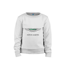 Детский свитшот хлопок с принтом Aston Martin logo , 100% хлопок | круглый вырез горловины, эластичные манжеты, пояс и воротник | aston martin | автобренды | автолюбителям | астин мартин | астон мартин | бренд | для автовладельцев | для автолюбителей | логотип