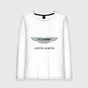 Женский лонгслив хлопок с принтом Aston Martin logo , 100% хлопок |  | aston martin | автобренды | автолюбителям | астин мартин | астон мартин | бренд | для автовладельцев | для автолюбителей | логотип