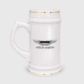 Кружка пивная с принтом Logo Aston Martin ,  керамика (Материал выдерживает высокую температуру, стоит избегать резкого перепада температур) |  объем 630 мл | aston martin | автобренды | автолюбителям | астин мартин | астон мартин | бренд | для автовладельцев | для автолюбителей | логотип