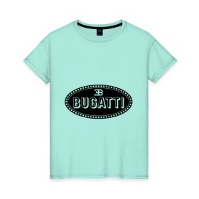 Женская футболка хлопок с принтом Bugatti logo , 100% хлопок | прямой крой, круглый вырез горловины, длина до линии бедер, слегка спущенное плечо | bugati | bugatti | автобренды | автолюбителям | бренд | бугати | бугатти | для автовладельцев | для автолюбителей | логотип