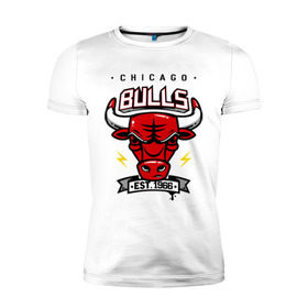 Мужская футболка премиум с принтом Chicago bulls swag , 92% хлопок, 8% лайкра | приталенный силуэт, круглый вырез ворота, длина до линии бедра, короткий рукав | булс | чикаго