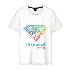 Мужская футболка хлопок с принтом Diamond supply CO. Fullcolor , 100% хлопок | прямой крой, круглый вырез горловины, длина до линии бедер, слегка спущенное плечо. | diamond | swag | swag style | алмаз | бриллиант | одежда сваг | сваг | сваг стиль | свег | свог | свэг