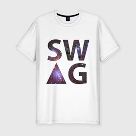 Мужская футболка премиум с принтом Swag space , 92% хлопок, 8% лайкра | приталенный силуэт, круглый вырез ворота, длина до линии бедра, короткий рукав | 
