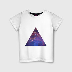 Детская футболка хлопок с принтом Triangle , 100% хлопок | круглый вырез горловины, полуприлегающий силуэт, длина до линии бедер | Тематика изображения на принте: интернет приколы | космическая тема | космос | пирамида | треугольник