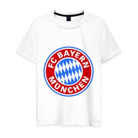 Мужская футболка хлопок с принтом Bavaria-Munchen , 100% хлопок | прямой крой, круглый вырез горловины, длина до линии бедер, слегка спущенное плечо. | бавария