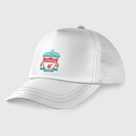 Детская кепка тракер с принтом Liverpool logo , Козырек - 100% хлопок. Кепка - 100% полиэстер, Задняя часть - сетка | универсальный размер, пластиковая застёжка | ливерпуль