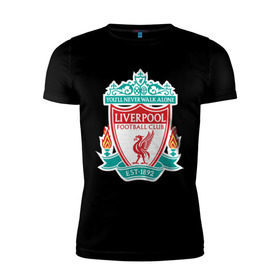 Мужская футболка премиум с принтом Liverpool logo , 92% хлопок, 8% лайкра | приталенный силуэт, круглый вырез ворота, длина до линии бедра, короткий рукав | ливерпуль