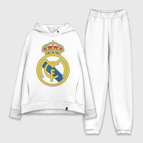 Женский костюм хлопок Oversize с принтом Real Madrid ,  |  | real madrid | реал | реал мадрид | фанаты | фк | футбол | футбольные клубы | футбольным фанатам