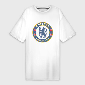 Платье-футболка хлопок с принтом Челси ,  |  | chelsea | болельщикам | для болельщиков | фанаты | фк | фк челси | футбол | футбольные клубы | челси