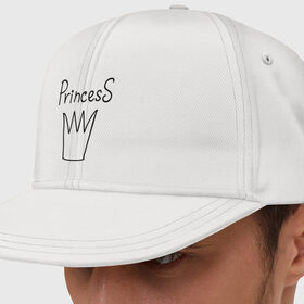 Кепка снепбек с прямым козырьком с принтом PrincesS picture , хлопок 100% |  | princess | девушкам | для девушек | корона | подарок девушке