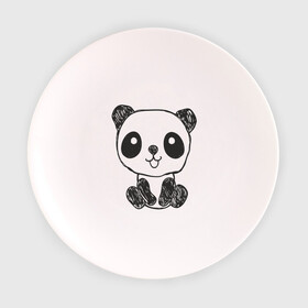 Тарелка 3D с принтом Панда рисунок , фарфор | диаметр - 210 мм
диаметр для нанесения принта - 120 мм | панда