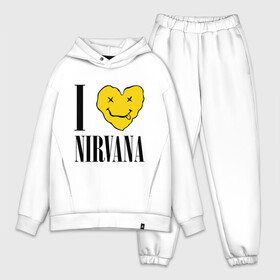 Мужской костюм хлопок OVERSIZE с принтом I love Nirvana ,  |  | i love nirvana | nirvana | нирвана | я люблю нирвану