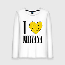 Женский лонгслив хлопок с принтом I love Nirvana , 100% хлопок |  | i love nirvana | nirvana | нирвана | я люблю нирвану