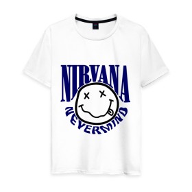 Мужская футболка хлопок с принтом Nevermind Nirvana , 100% хлопок | прямой крой, круглый вырез горловины, длина до линии бедер, слегка спущенное плечо. | Тематика изображения на принте: kurt kobain | nirvana | курт кобейн | музыкальные группы | нирвана | рок группы
