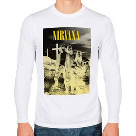 Мужской лонгслив хлопок с принтом Nirvana Poster , 100% хлопок |  | Тематика изображения на принте: kurt kobain | nirvana | курт кобейн | музыкальные группы | нирвана | рок группы
