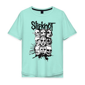 Мужская футболка хлопок Oversize с принтом Slipknot black and white , 100% хлопок | свободный крой, круглый ворот, “спинка” длиннее передней части | media | metall | punk | rock | slipknot | метал | металл | нью метал | панк | панк рок | рок | слипкнот