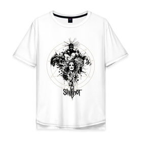 Мужская футболка хлопок Oversize с принтом Slipknot illustration masks , 100% хлопок | свободный крой, круглый ворот, “спинка” длиннее передней части | metall | punk | rock | slipknot | метал | металл | нью метал | панк | панк рок | рок | слипкнот