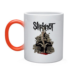 Кружка хамелеон с принтом Slipknot illustration skulls , керамика | меняет цвет при нагревании, емкость 330 мл | metall | punk | rock | slipknot | метал | металл | нью метал | панк | панк рок | рок | слипкнот