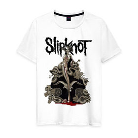 Мужская футболка хлопок с принтом Slipknot illustration skulls , 100% хлопок | прямой крой, круглый вырез горловины, длина до линии бедер, слегка спущенное плечо. | metall | punk | rock | slipknot | метал | металл | нью метал | панк | панк рок | рок | слипкнот
