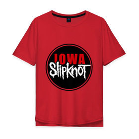 Мужская футболка хлопок Oversize с принтом Slipknot iowa logo , 100% хлопок | свободный крой, круглый ворот, “спинка” длиннее передней части | Тематика изображения на принте: metall | punk | rock | slipknot | метал | металл | нью метал | панк | панк рок | рок | слипкнот