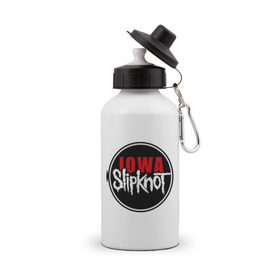 Бутылка спортивная с принтом Slipknot iowa logo , металл | емкость — 500 мл, в комплекте две пластиковые крышки и карабин для крепления | metall | punk | rock | slipknot | метал | металл | нью метал | панк | панк рок | рок | слипкнот