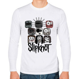Мужской лонгслив хлопок с принтом Slipknot masks , 100% хлопок |  | metall | метал | металл | нью метал | слипкнот