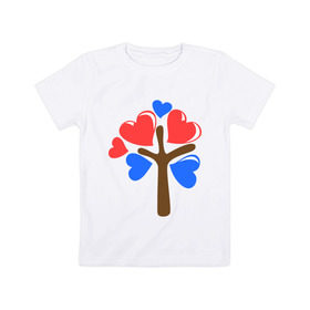 Детская футболка хлопок с принтом Семемйное дерево. Ребёнок , 100% хлопок | круглый вырез горловины, полуприлегающий силуэт, длина до линии бедер | 