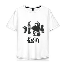 Мужская футболка хлопок Oversize с принтом Korn 5 , 100% хлопок | свободный крой, круглый ворот, “спинка” длиннее передней части | corn | корн | метал | металика | панк рок | рок