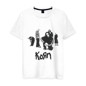 Мужская футболка хлопок с принтом Korn 5 , 100% хлопок | прямой крой, круглый вырез горловины, длина до линии бедер, слегка спущенное плечо. | corn | корн | метал | металика | панк рок | рок