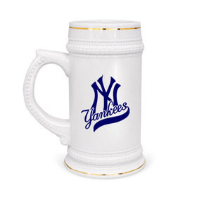 Кружка пивная с принтом NY - Yankees ,  керамика (Материал выдерживает высокую температуру, стоит избегать резкого перепада температур) |  объем 630 мл | new york yankees | swag | нью йорк янкис | сваг | свэг