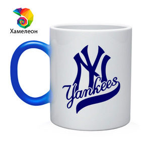 Кружка хамелеон с принтом NY - Yankees , керамика | меняет цвет при нагревании, емкость 330 мл | Тематика изображения на принте: new york yankees | swag | нью йорк янкис | сваг | свэг