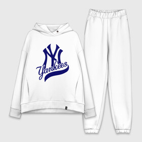 Женский костюм хлопок Oversize с принтом NY   Yankees ,  |  | new york yankees | swag | нью йорк янкис | сваг | свэг