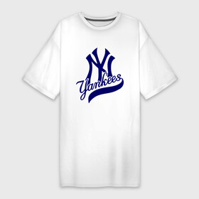Платье-футболка хлопок с принтом NY   Yankees ,  |  | new york yankees | swag | нью йорк янкис | сваг | свэг