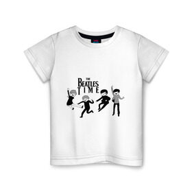 Детская футболка хлопок с принтом The Beatles time , 100% хлопок | круглый вырез горловины, полуприлегающий силуэт, длина до линии бедер | beatles | битлз | битлс | время битлов