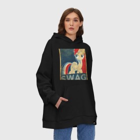 Худи SuperOversize хлопок с принтом Rainbow Dash SWAG , 70% хлопок, 30% полиэстер, мягкий начес внутри | карман-кенгуру, эластичная резинка на манжетах и по нижней кромке, двухслойный капюшон
 | swag | пони | радуга | сваг | свог | свэг