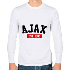 Мужской лонгслив хлопок с принтом FC Ajax Est. 1900 , 100% хлопок |  | fc ajax est. 1900 | аякс | фк ajax | фк аякс
