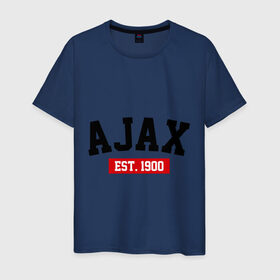 Мужская футболка хлопок с принтом FC Ajax Est. 1900 , 100% хлопок | прямой крой, круглый вырез горловины, длина до линии бедер, слегка спущенное плечо. | fc ajax est. 1900 | аякс | фк ajax | фк аякс