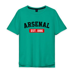 Мужская футболка хлопок Oversize с принтом FC Arsenal Est. 1886 , 100% хлопок | свободный крой, круглый ворот, “спинка” длиннее передней части | арсенал