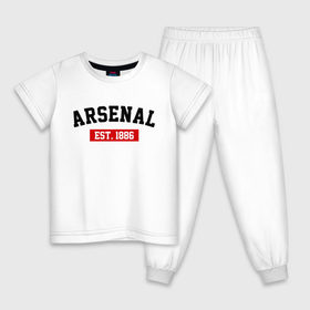 Детская пижама хлопок с принтом FC Arsenal Est. 1886 , 100% хлопок |  брюки и футболка прямого кроя, без карманов, на брюках мягкая резинка на поясе и по низу штанин
 | арсенал
