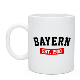 Кружка с принтом FC Bayern Est. 1900 , керамика | объем — 330 мл, диаметр — 80 мм. Принт наносится на бока кружки, можно сделать два разных изображения | bayern | fc bayern | fc bayern est 1900 | баерн