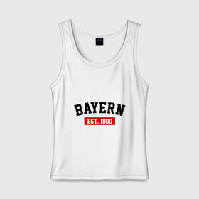 Женская майка хлопок с принтом FC Bayern Est. 1900 , 95% хлопок, 5% эластан |  | bayern | fc bayern | fc bayern est 1900 | баерн