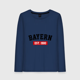 Женский лонгслив хлопок с принтом FC Bayern Est 1900 , 100% хлопок |  | bayern | fc bayern | fc bayern est 1900 | баерн