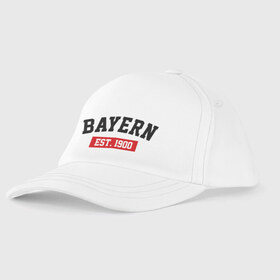 Детская бейсболка с принтом FC Bayern Est 1900 , 100% хлопок | классический козырек, металлическая застежка-регулятор размера | Тематика изображения на принте: bayern | fc bayern | fc bayern est 1900 | баерн