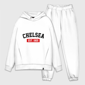 Мужской костюм хлопок OVERSIZE с принтом FC Chelsea Est. 1905 ,  |  | chelsea | fc chelsea | fc chelsea est 1905 | фк chelsea | фк челси | челси