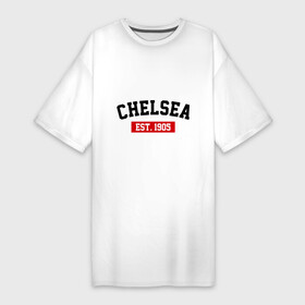 Платье-футболка хлопок с принтом FC Chelsea Est. 1905 ,  |  | chelsea | fc chelsea | fc chelsea est 1905 | фк chelsea | фк челси | челси