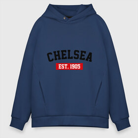 Мужское худи Oversize хлопок с принтом FC Chelsea Est 1905 , френч-терри — 70% хлопок, 30% полиэстер. Мягкий теплый начес внутри —100% хлопок | боковые карманы, эластичные манжеты и нижняя кромка, капюшон на магнитной кнопке | Тематика изображения на принте: chelsea | fc chelsea | fc chelsea est 1905 | фк chelsea | фк челси | челси