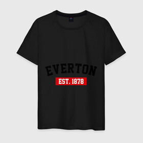 Мужская футболка хлопок с принтом FC Everton Est. 1878 , 100% хлопок | прямой крой, круглый вырез горловины, длина до линии бедер, слегка спущенное плечо. | everton | fc everton | фк эвертон | эвертон