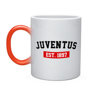 Кружка хамелеон с принтом FC Juventus Est. 1897 , керамика | меняет цвет при нагревании, емкость 330 мл | Тематика изображения на принте: fc juventus | juventus | ювентус
